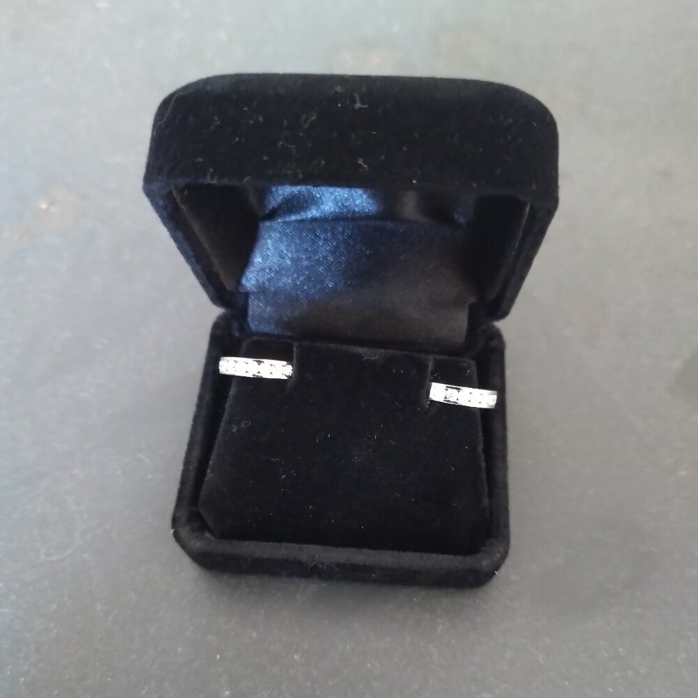 Genuine certified diamond white gold hoop earrings